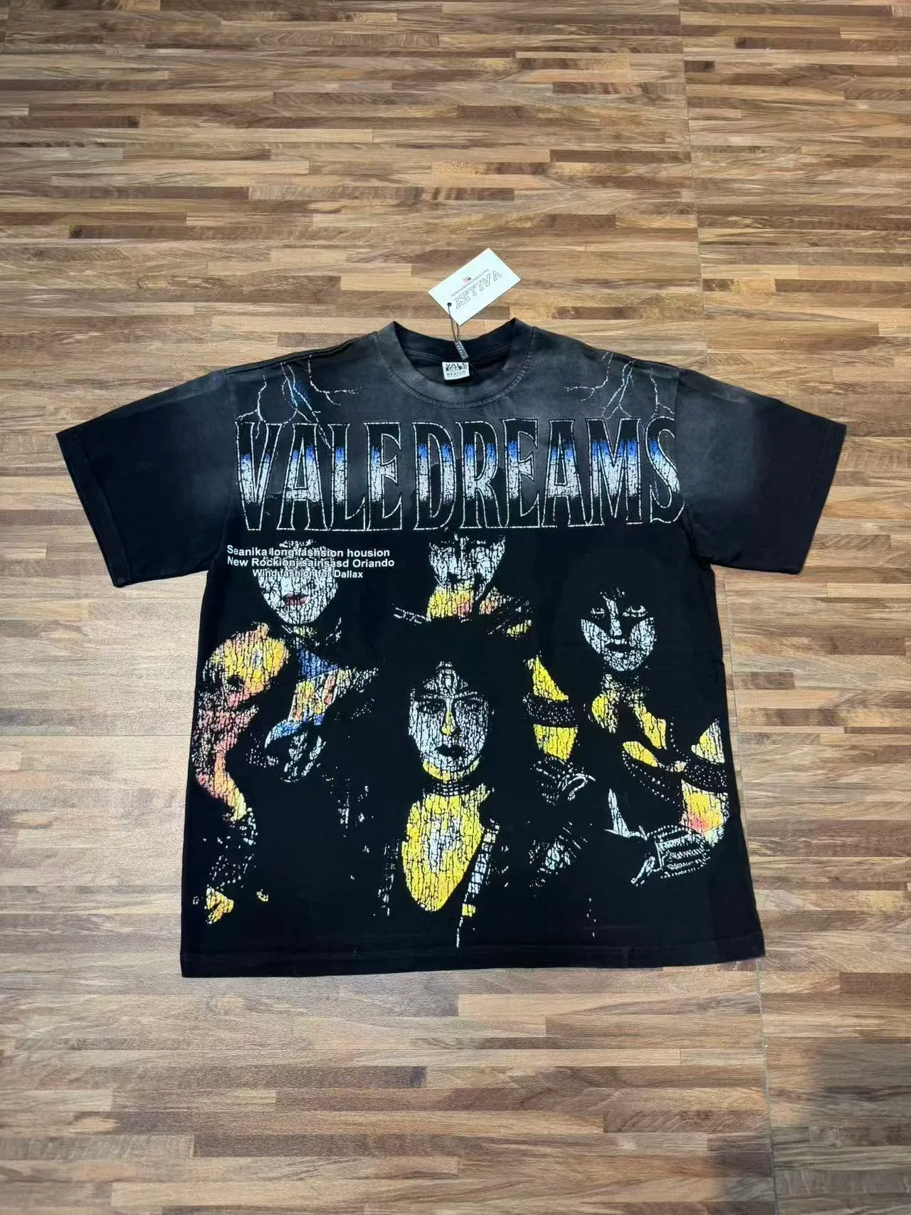 Vale Forever Vale Dreams Distressed Graphic Black T-Shirt