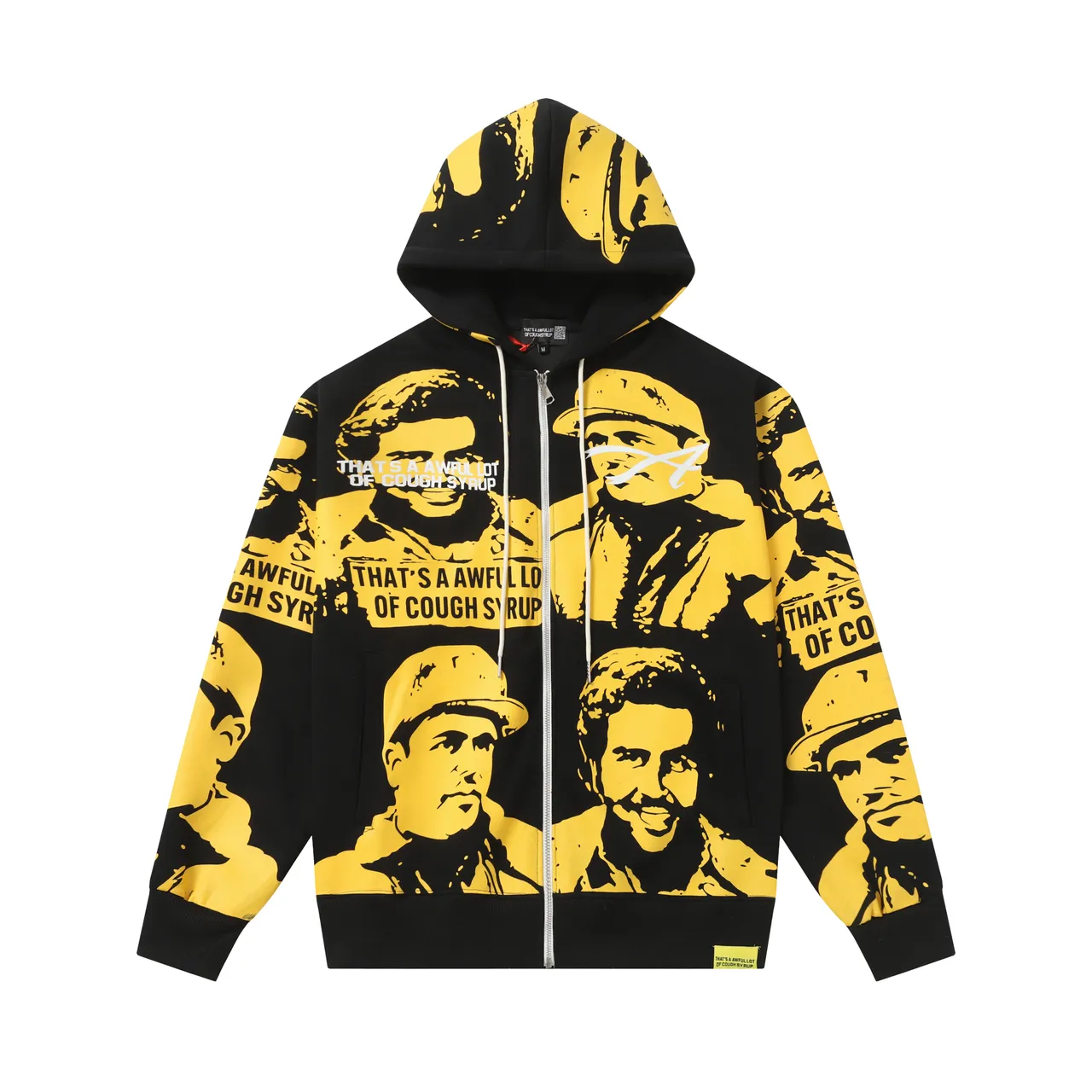 Black and Yellow Graphic Print Hoodie and Sweatpants Tracksuit