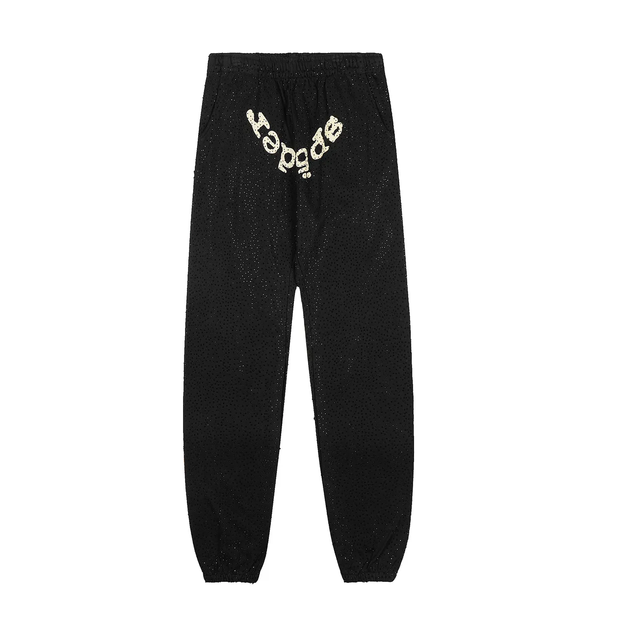 Sp5der Red Perforated Fabric Texture Arched Embroidered Logo Tracksuit