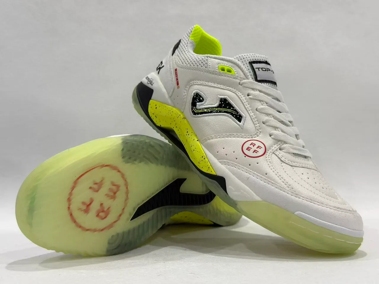 Joma White Yellow Low-Top Lace-Up Perforated Mesh Upper Sneakers