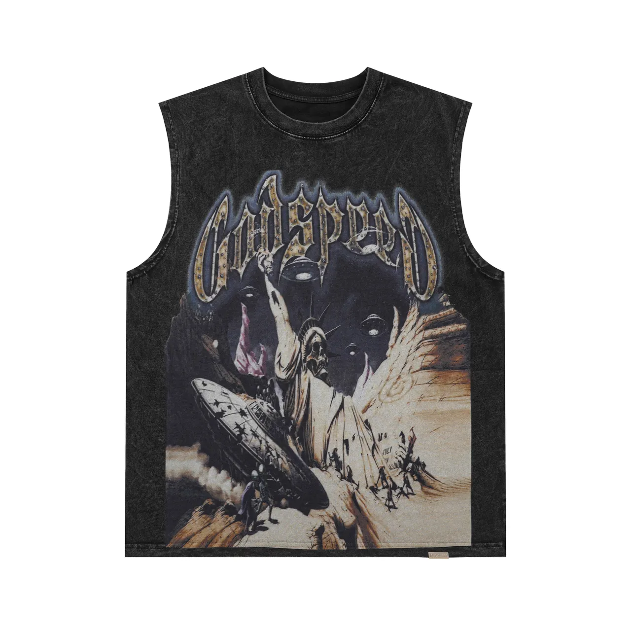 Graphic Print Sleeveless Vest Top