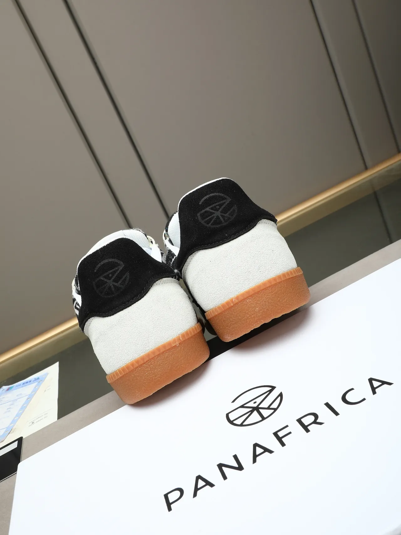 White and Black Geometric Woven Suede Lifestyle Sneaker