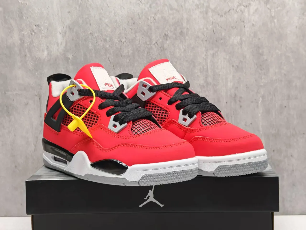 Air Jordan 4 Red Black Gray Basketball Shoes