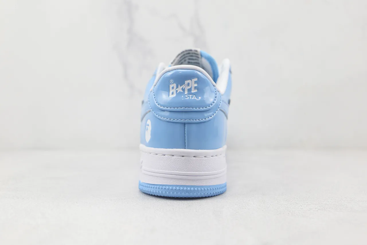 A Bathing Ape BAPE STA Light Blue Patent Leather Lifestyle Sneakers