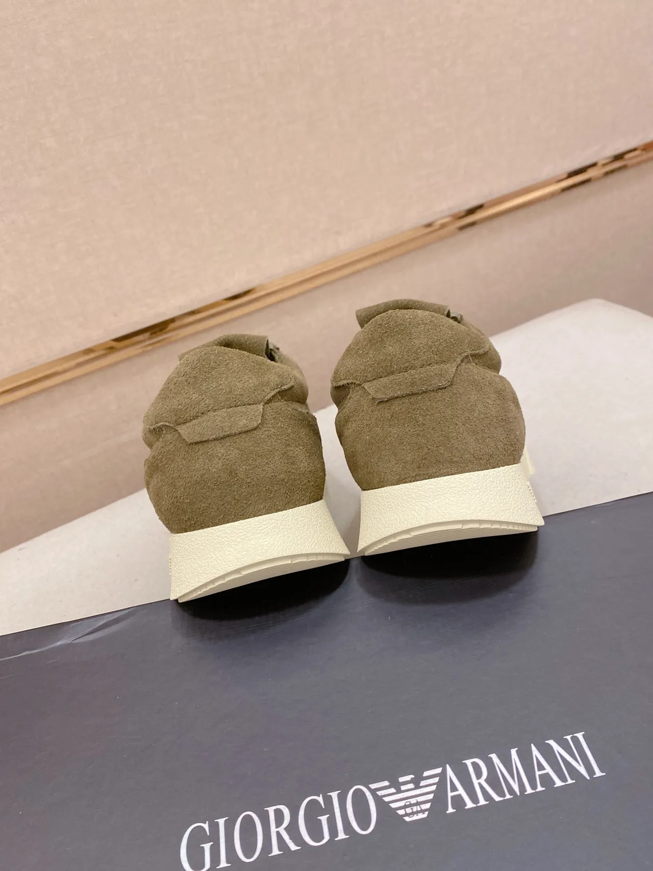 Emporio Armani Olive Green Suede Lifestyle Sneaker