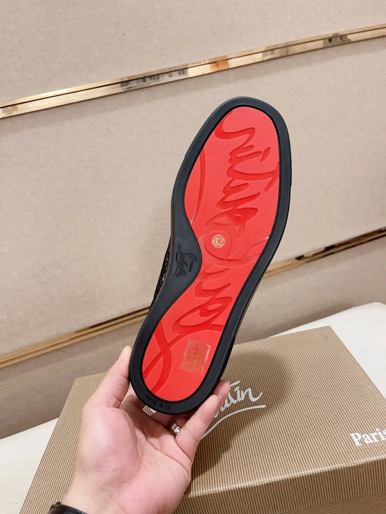 Christian Louboutin Crystal-Embellished Black Suede Low-Top Sneakers