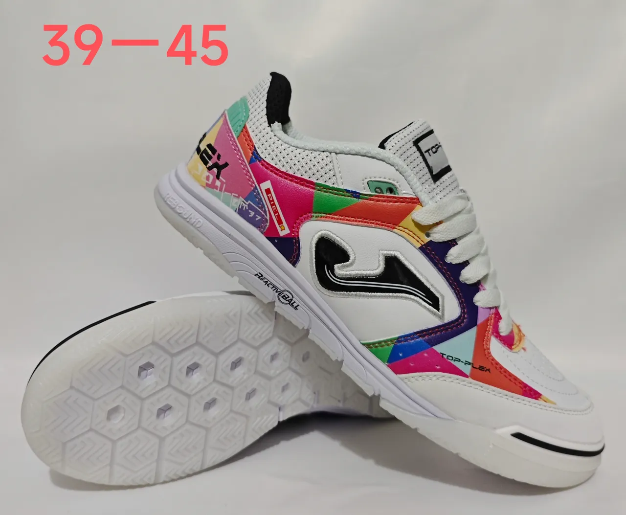 Joma Multicolor White Low-Top Geometric Paneling Sneakers
