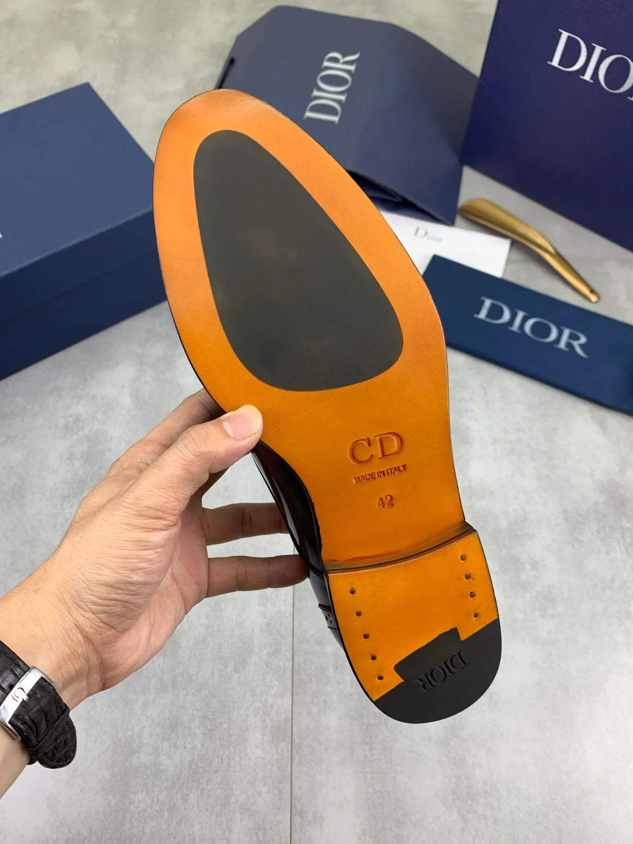 Dior Burgundy Black Cap-Toe Brogue