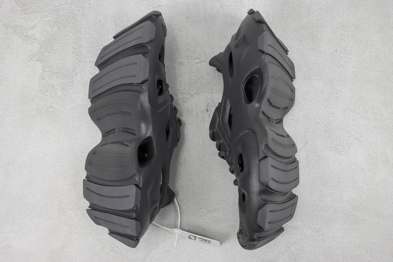 Crocs Gray Monolithic Molded Foam Ventilated Cutout Design Chunky Sneakers