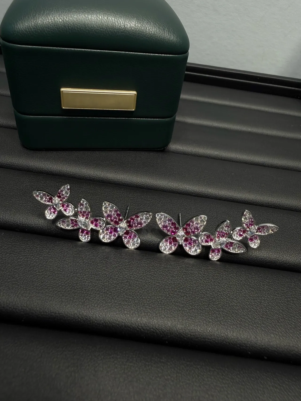 Van Cleef & Arpels Frivole Pink and White Floral Cluster Earrings