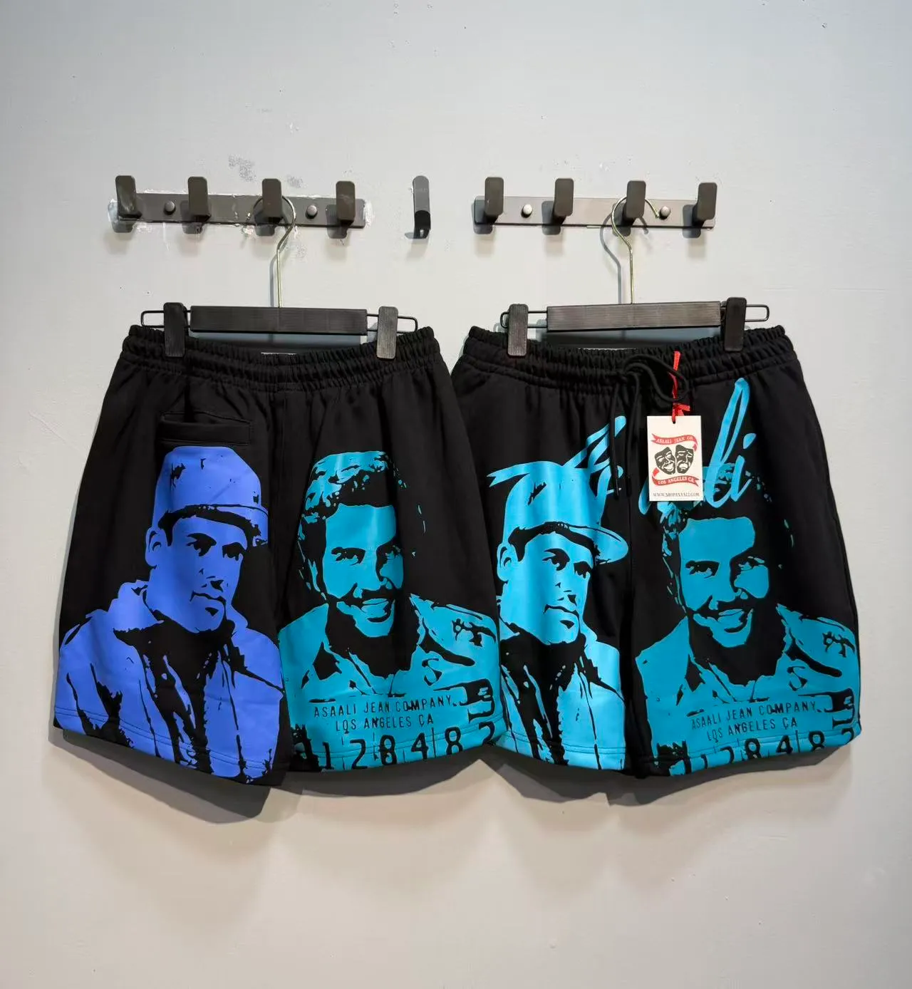 ASAALI JEAN COMPANY Graphic-Print Elastic-Waist Shorts