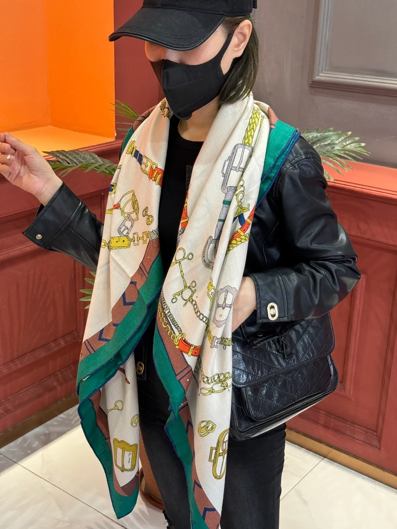 Hermès Les Déchaînés Multicolor Equestrian Hardware Silk Scarf