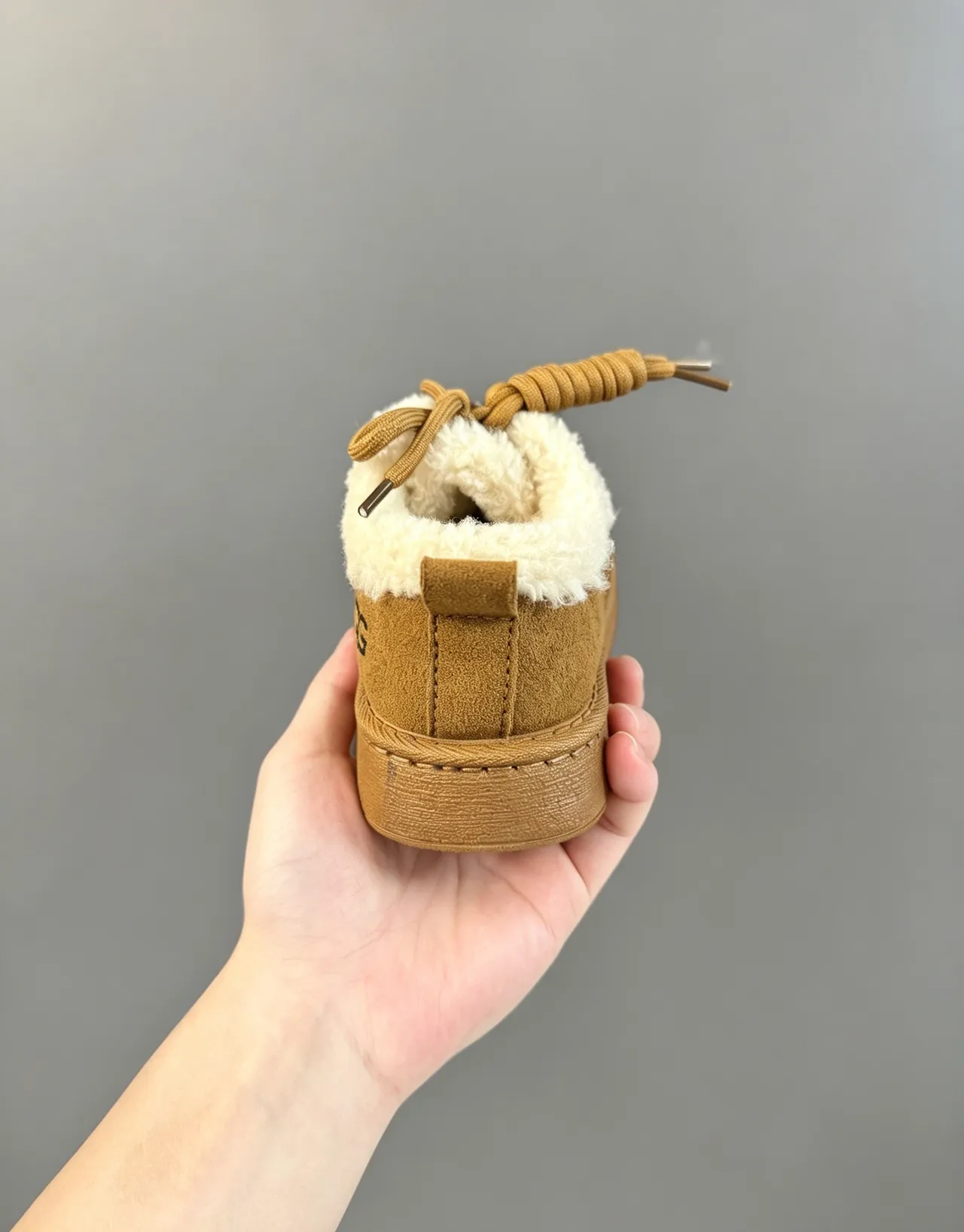 UGG Brown Beige Suede Upper Shearling Lining Snow Boots