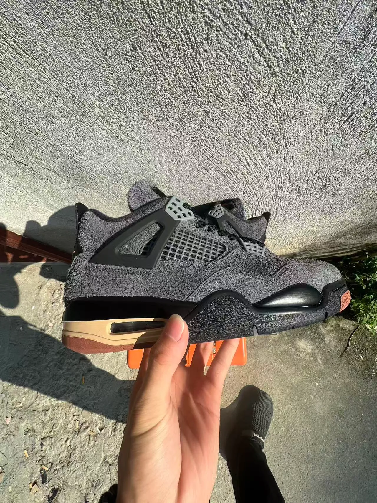 Air Jordan 4 Gray Black Beige Orange Basketball Shoes
