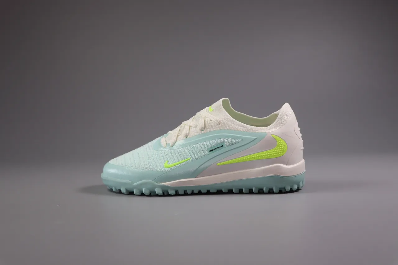 Nike Pink Green Low-Cut Synthetic Overlay Cage Artificial-Grass Soccer Shoes