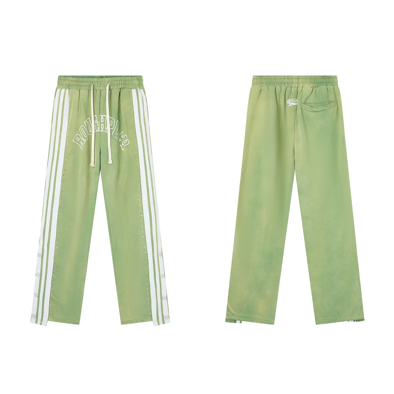 Roughplay Arch Logo Studded Stripe Sweatpants
