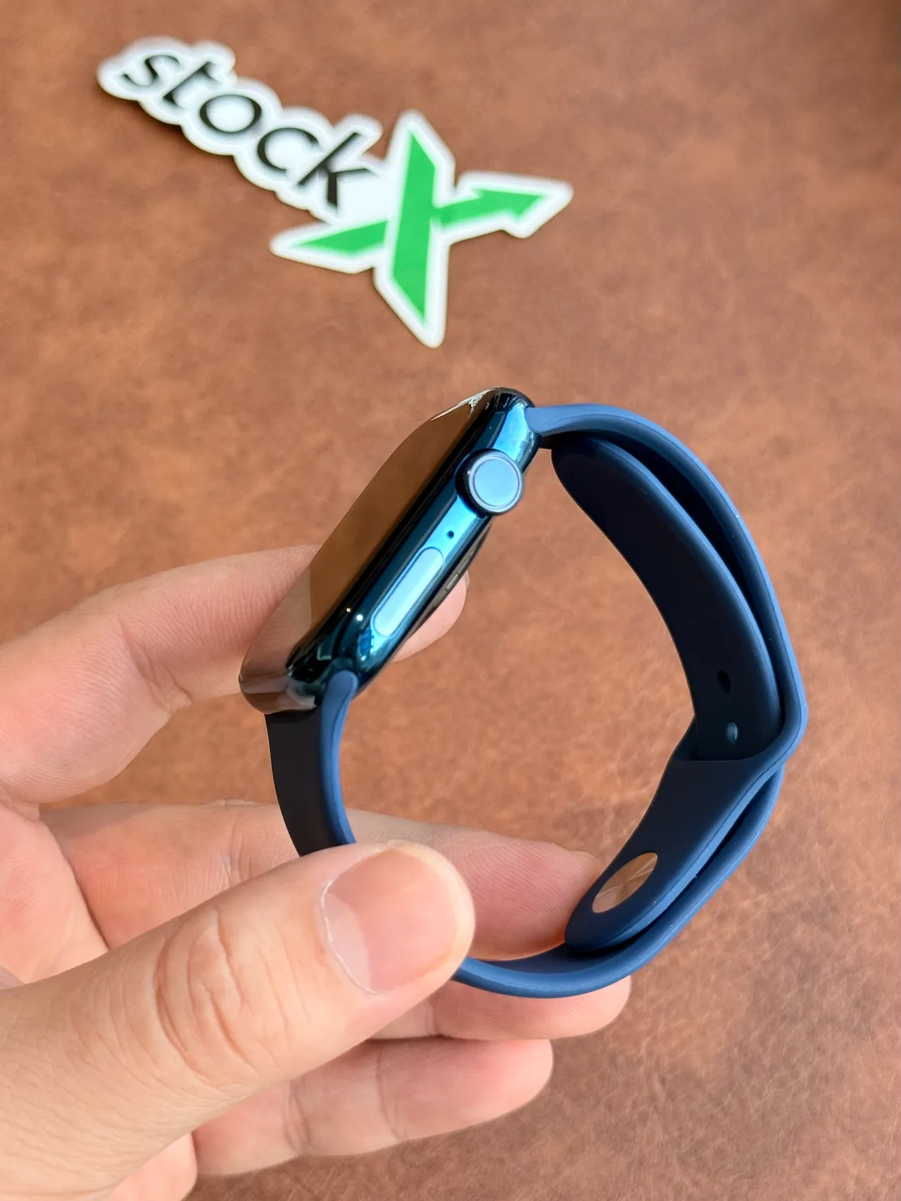 Apple Blue Black Square Case Flat Display Sports Watch