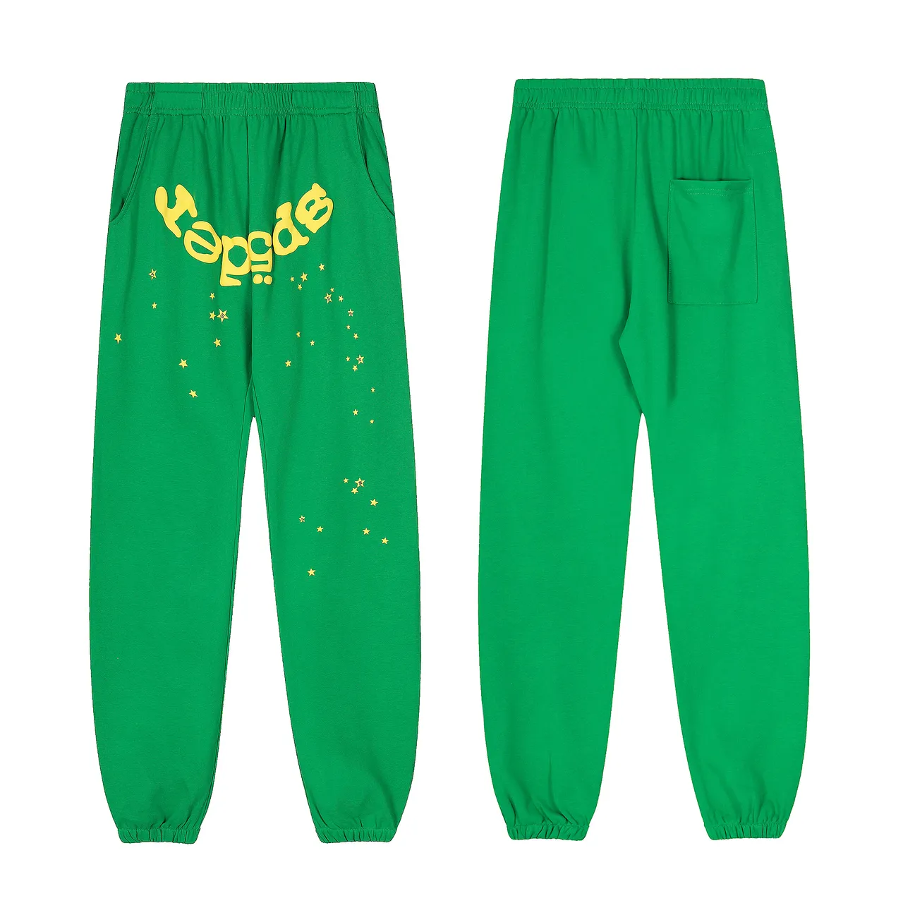 Green Yellow Graphic-Print Hooded Tracksuit