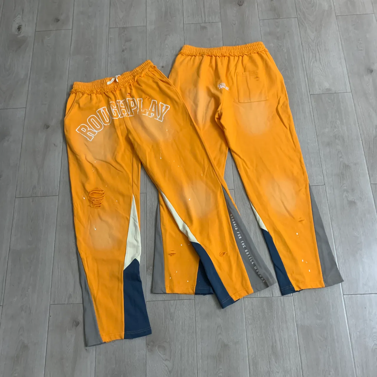 Roughplay Distressed Color-Blocked Sweatpants