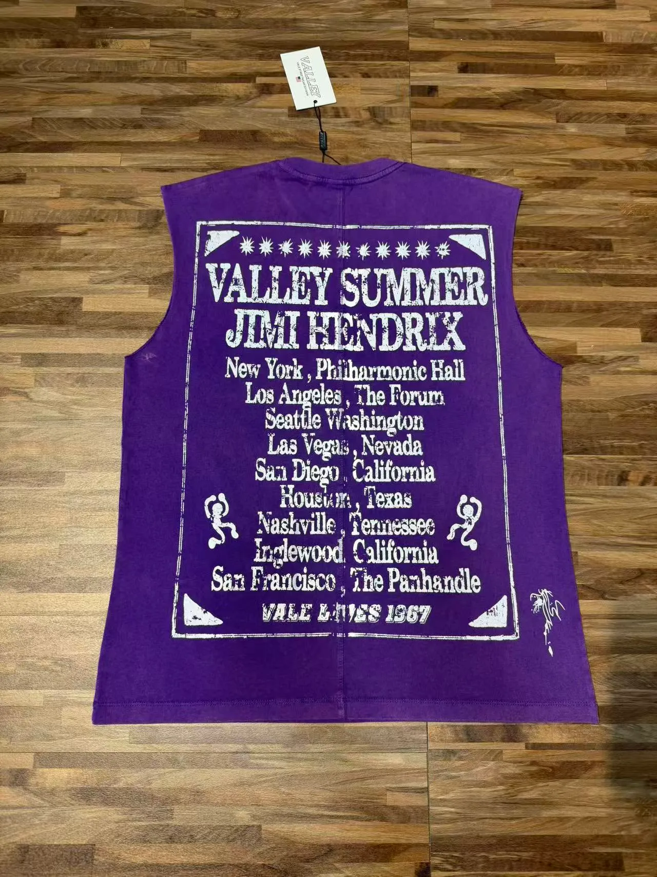 Purple and Black Jimi Hendrix Graphic Vest Top
