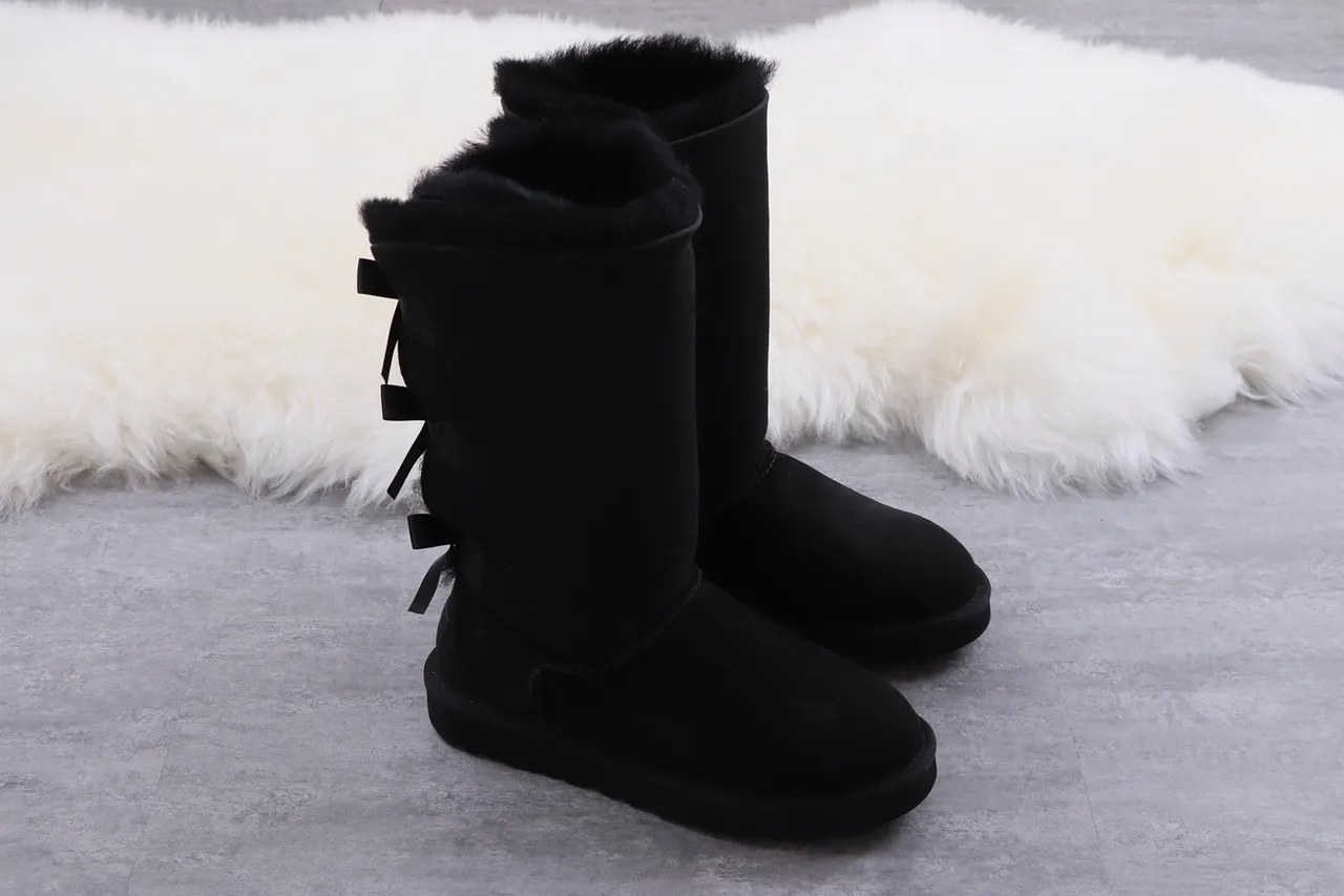 UGG Classic Tall Bow Black Knee Boots