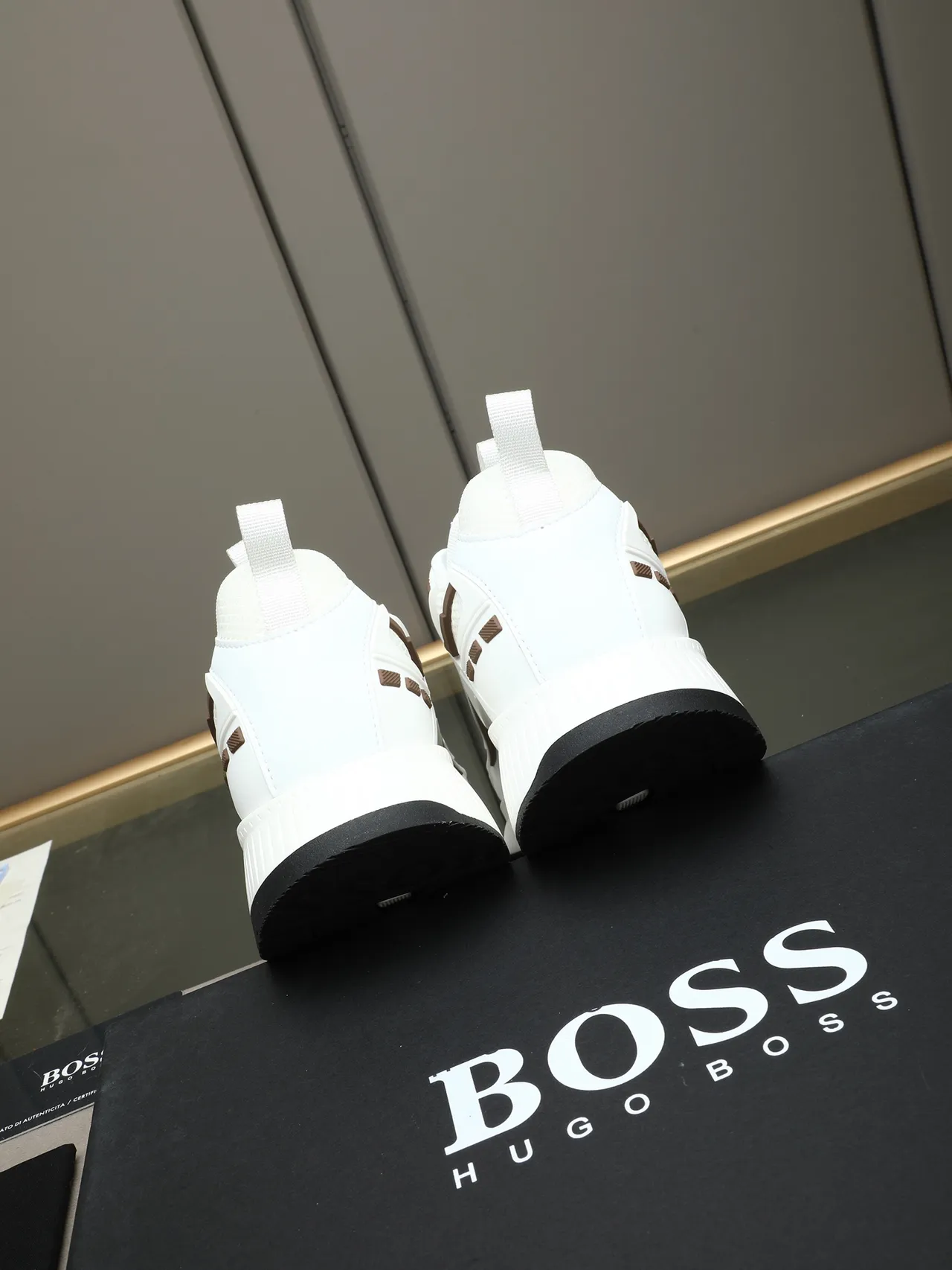 Hugo Boss White and Brown Lifestyle Sneaker