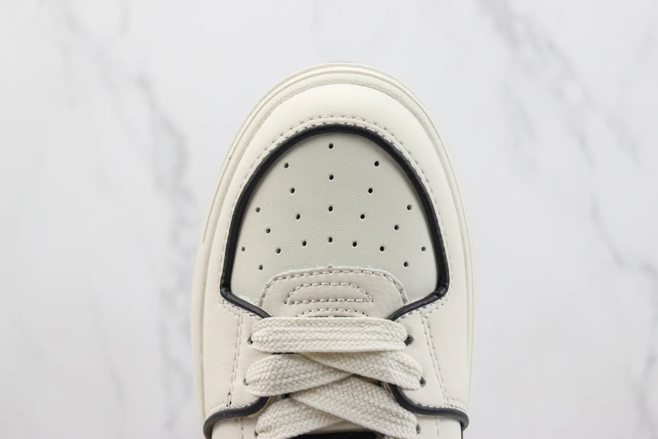 New Era Beige Black Platform Sole Interlocking NY Logo Lifestyle Sneakers