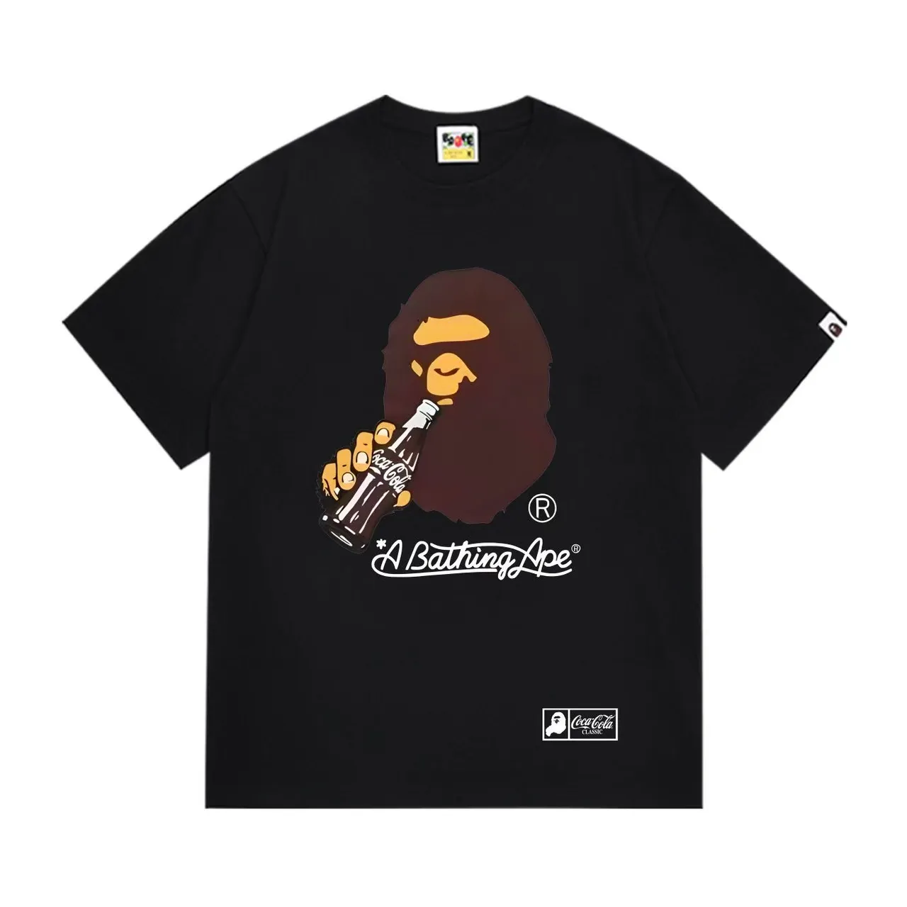 A Bathing Ape x Coca-Cola Classic Graphic Print Black T-Shirt