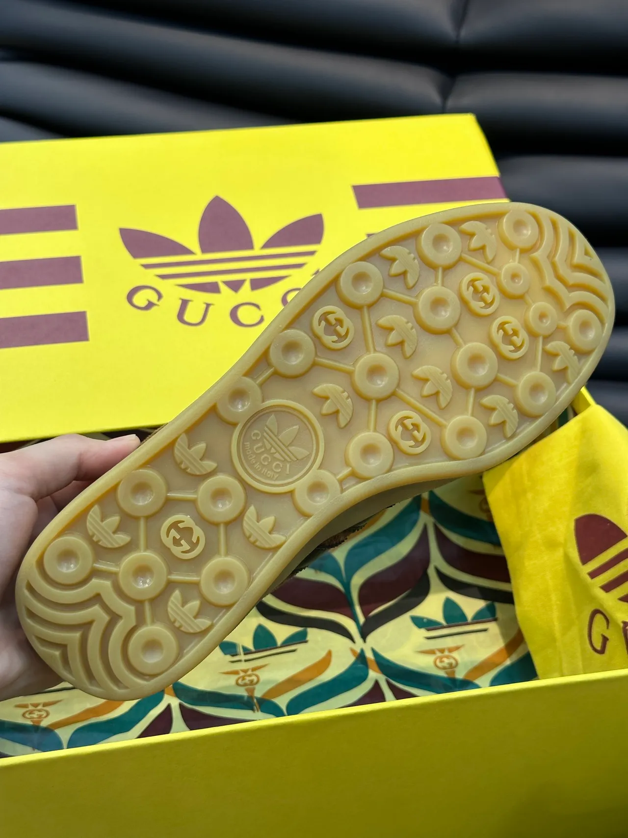 Adidas Brown Black Monogram-Print Upper Three Stripes Lifestyle Sneakers