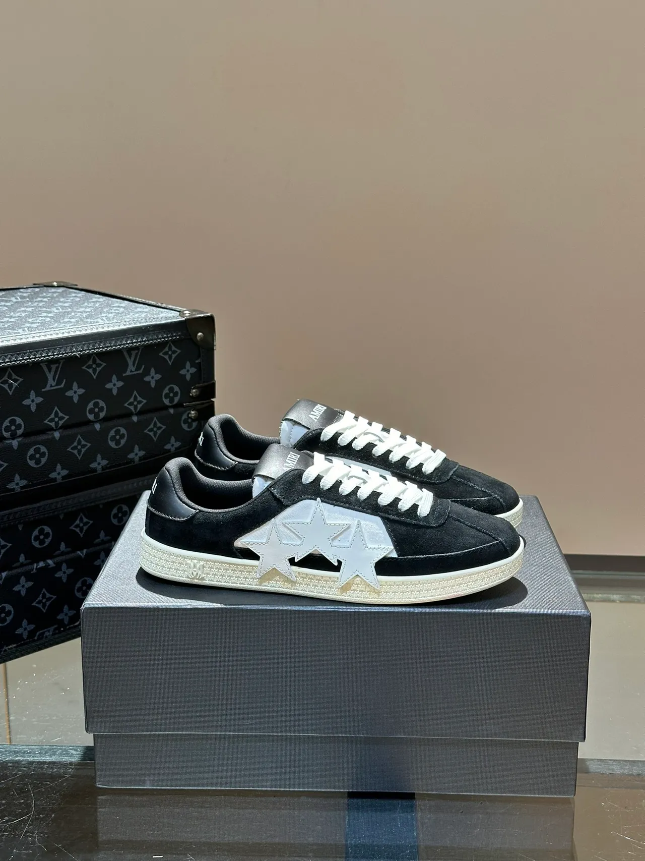 Golden Goose Super-Star Black Suede Three-Star Lifestyle Sneakers
