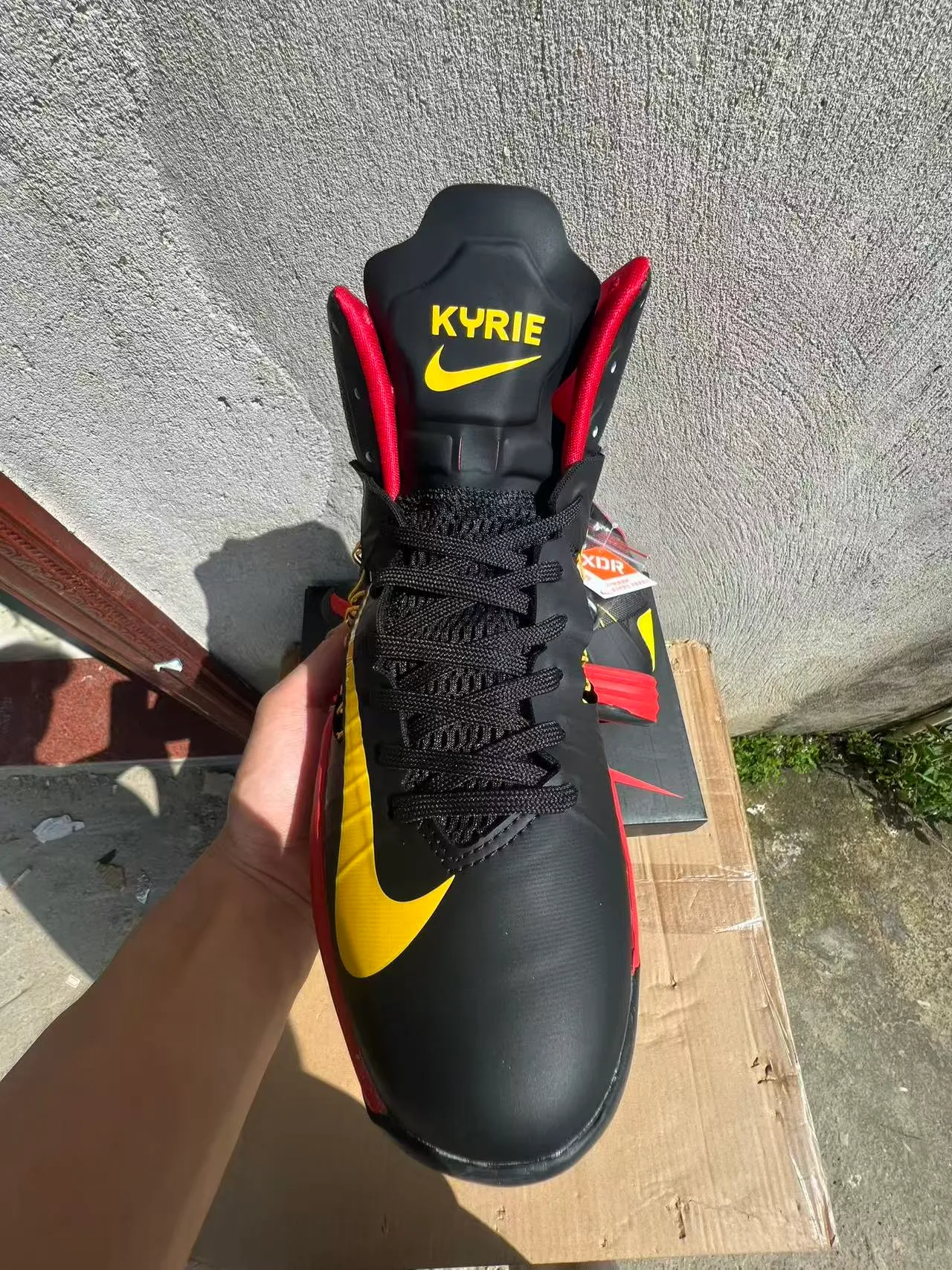 Nike Black Red High-Top Mesh-and-Synthetic Upper Basketball Shoes