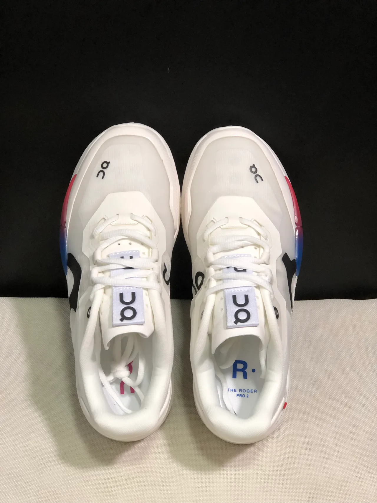 On THE ROGER Pro2 White Sky Blue Running Shoes