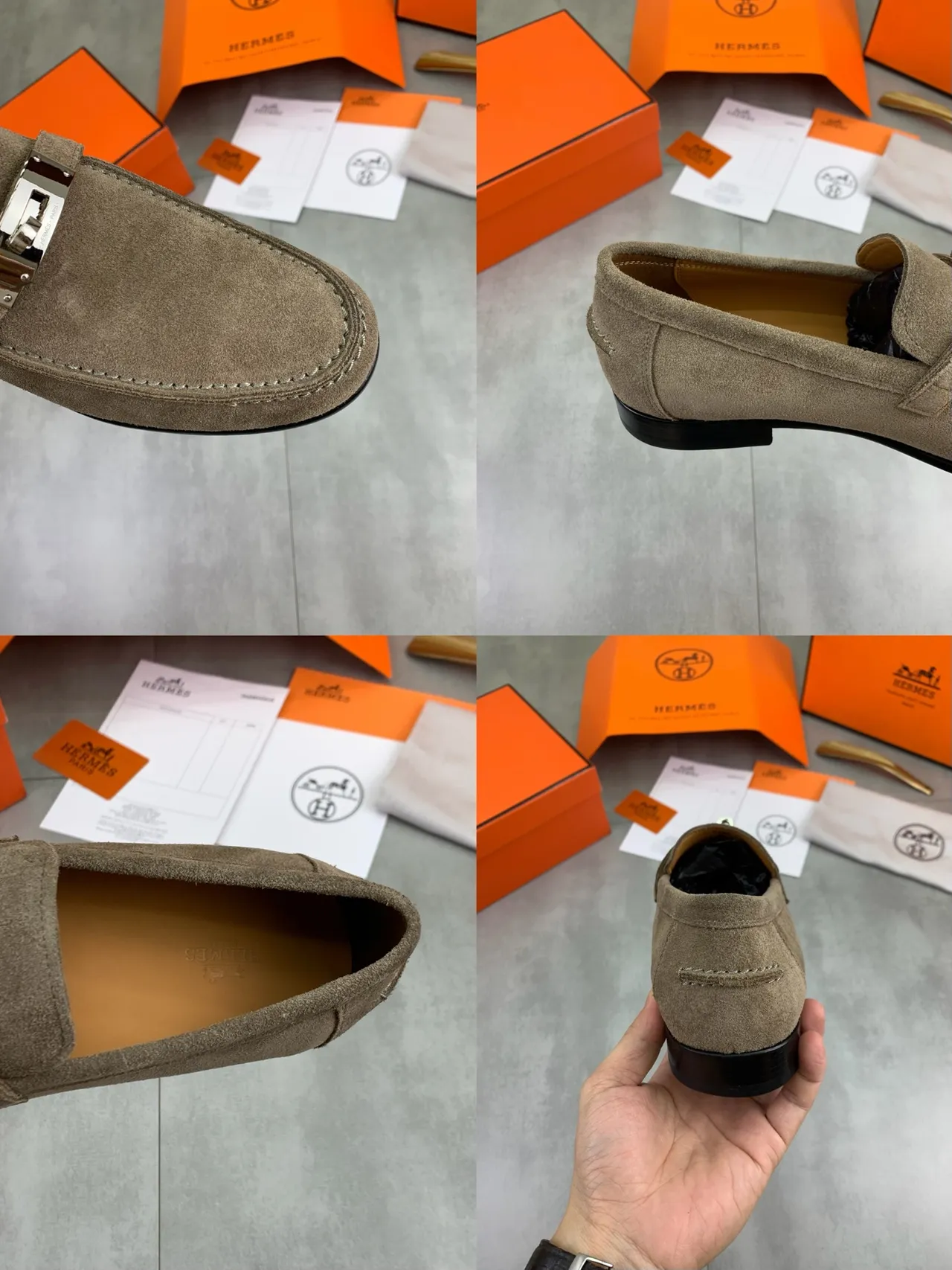 Hermès Oran Suede Horsebit Loafer