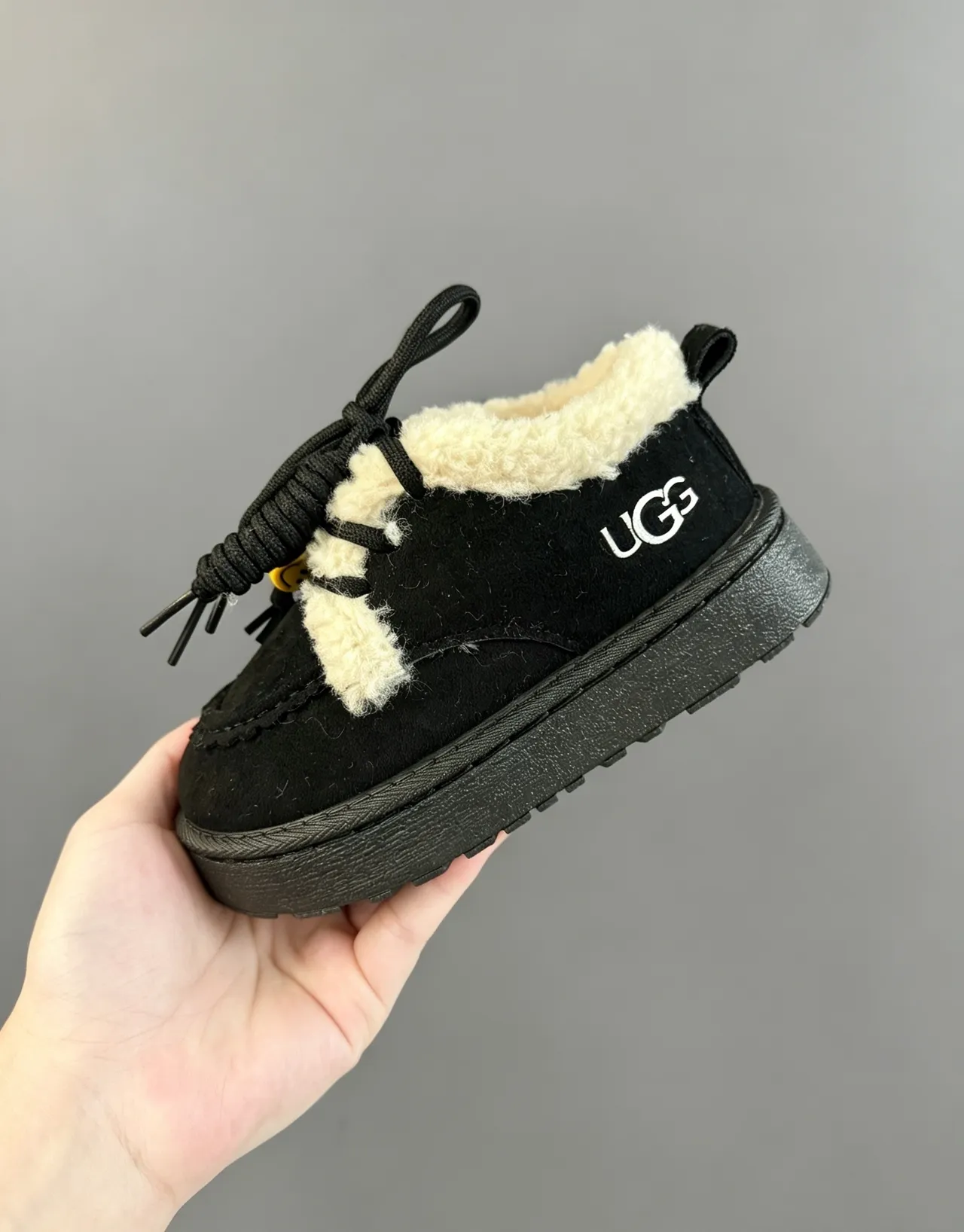 UGG Brown Beige Suede Upper Shearling Lining Snow Boots