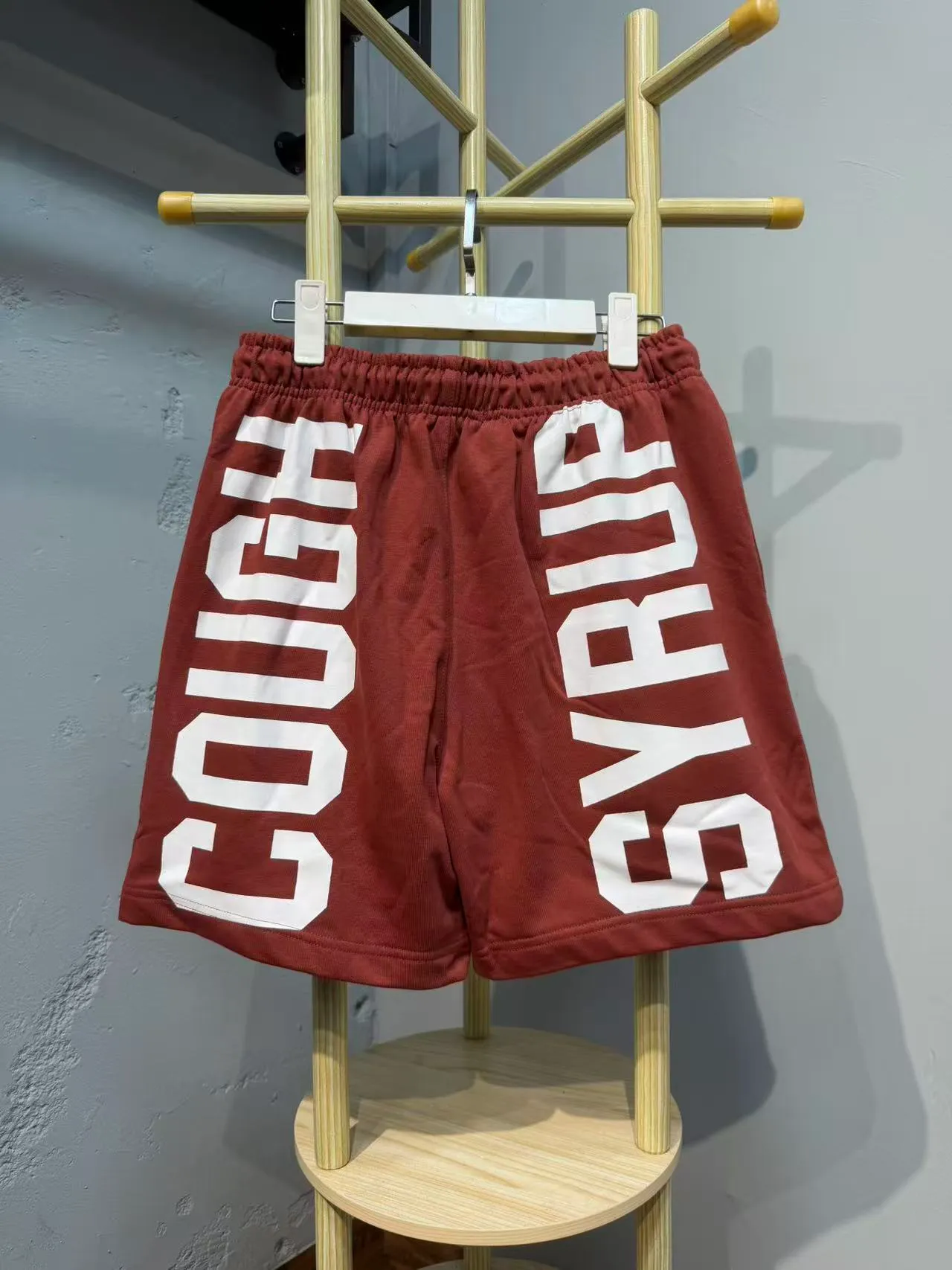 Graphic-Print Elastic-Waist Drawstring Shorts
