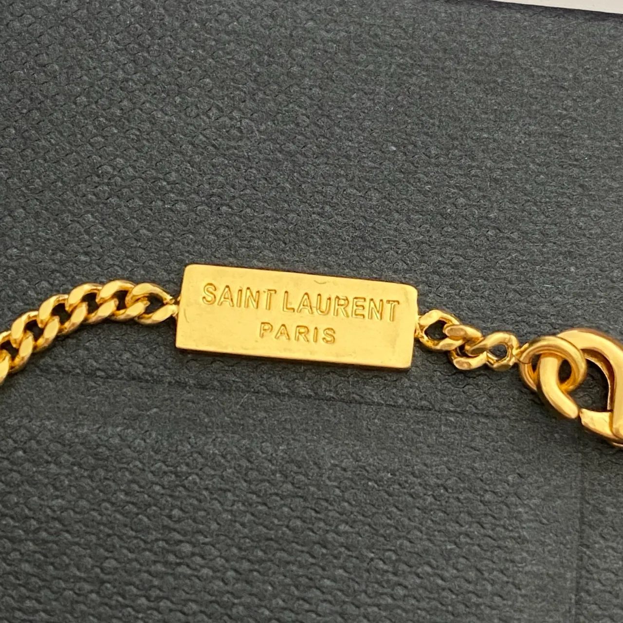 Saint Laurent Monogram Chain Silver Gold Charm Bracelet