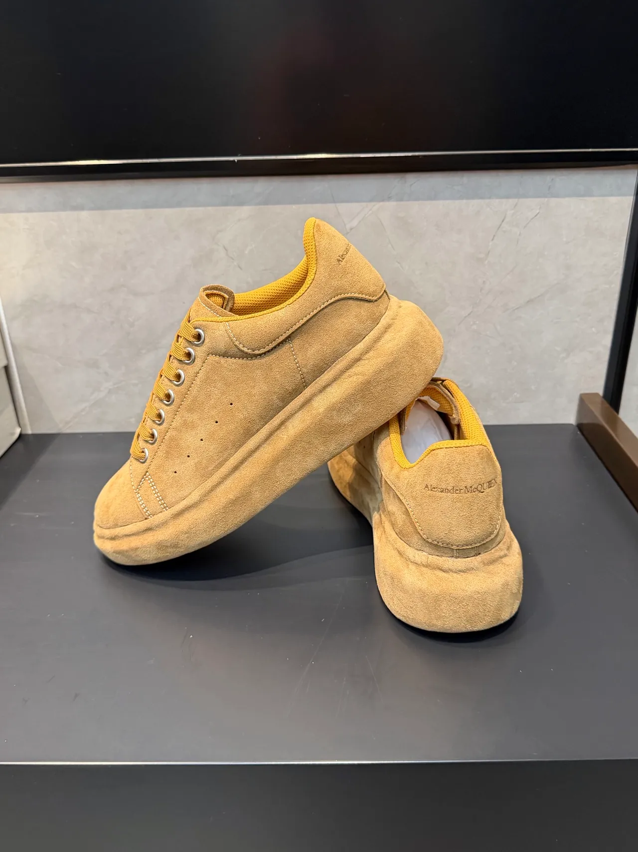 Alexander McQueen Oversized Sneaker Tan Suede Lifestyle Sneakers