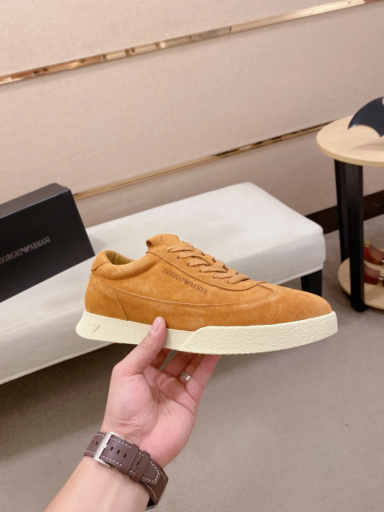 Emporio Armani Suede Low-Top Lifestyle Sneaker