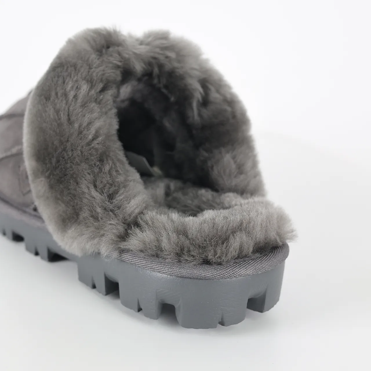 UGG Tasman Charcoal Gray Shearling-Lined Slipper