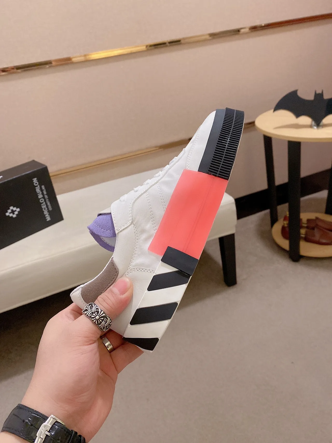 Off-White Black Low-Top Platform Sole Lifestyle Sneakers