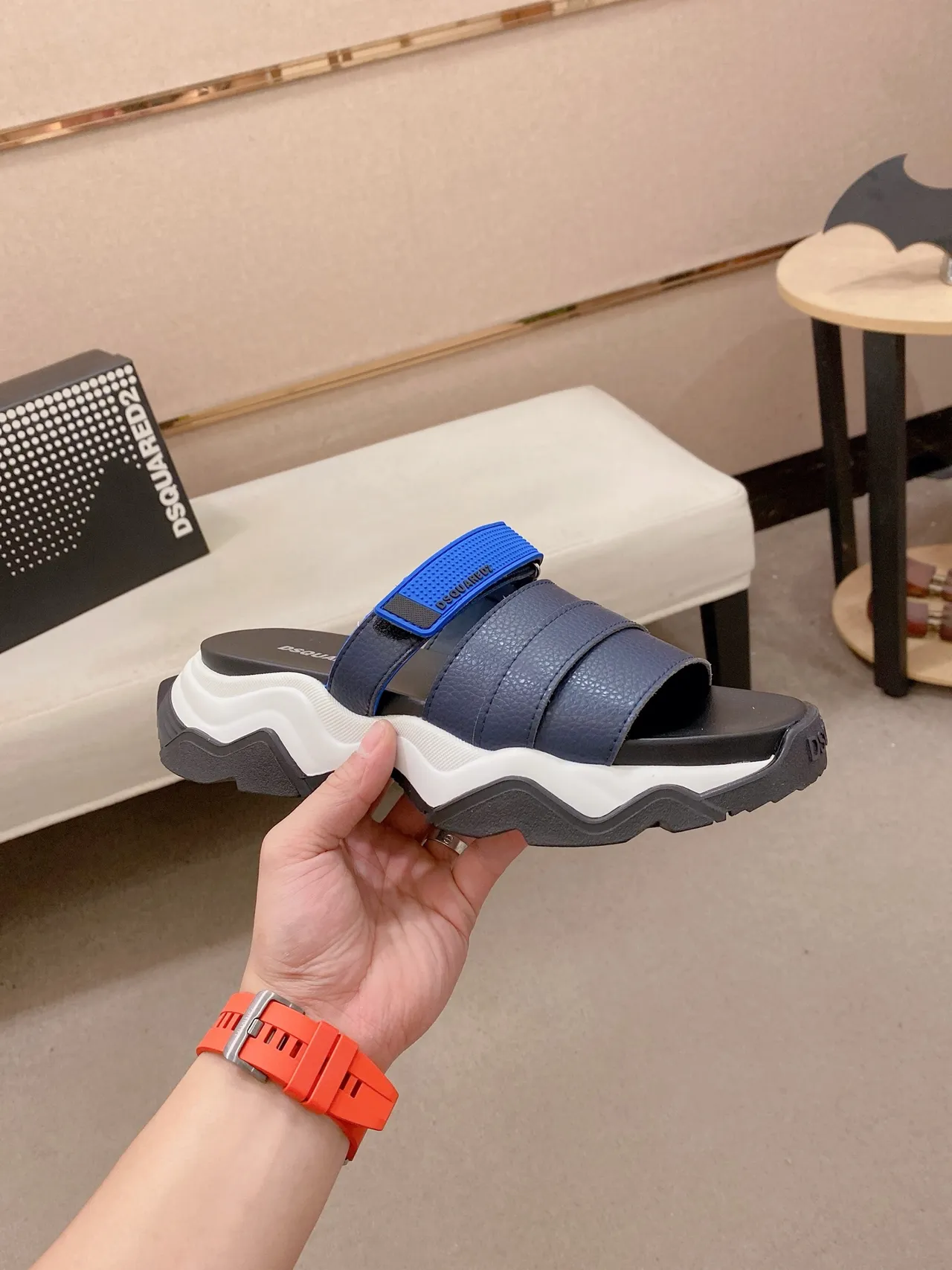 Dsquared2 ICON Navy and Blue Platform Casual Sandals