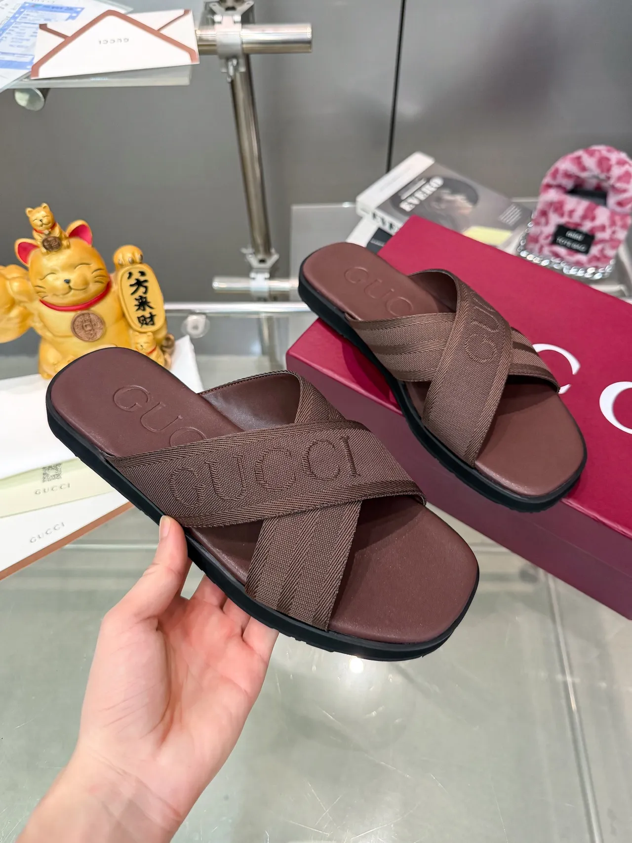 Gucci Logo Strap Slide Casual Sandals