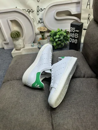 Adidas Stan Smith White and Green Lifestyle Sneakers