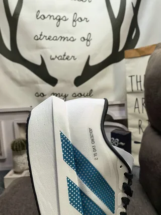 Adidas Adizero Evo SL 2 White Blue Running Shoes