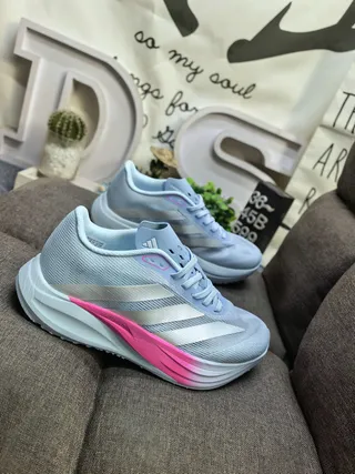 Adidas Blue Silver Engineered Mesh Upper Sculpted Dual-Density Midsole Running Shoes