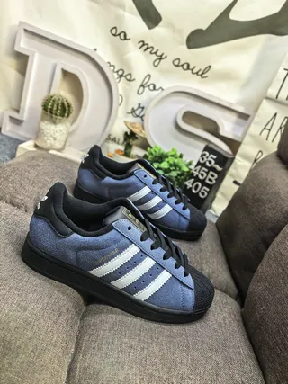 Adidas Superstar Denim Blue White Black Lifestyle Sneakers