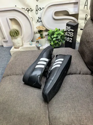 Adidas Black White Stripe Mary Jane Shoes