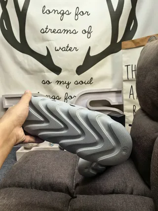 Gray and Blue Accent Molded Sole Slipper