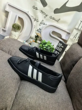 Adidas Black Three-Stripe Bow Strap Mary Jane Shoes