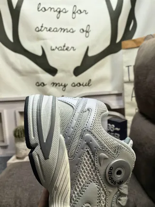 Adidas White Gray Midsole Mesh And Synthetic Overlay Construction Chunky Sneakers